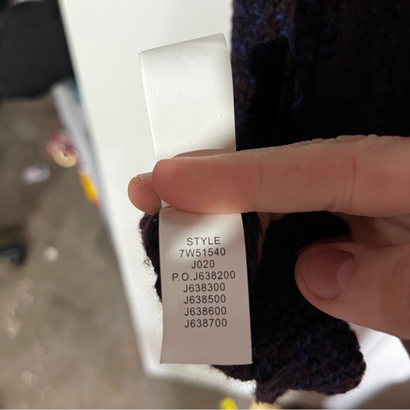 Lucky Brand Crochet Poncho Cardigan Maroon and Blue Size XS/S Wool Open Front - Picture 11 of 12